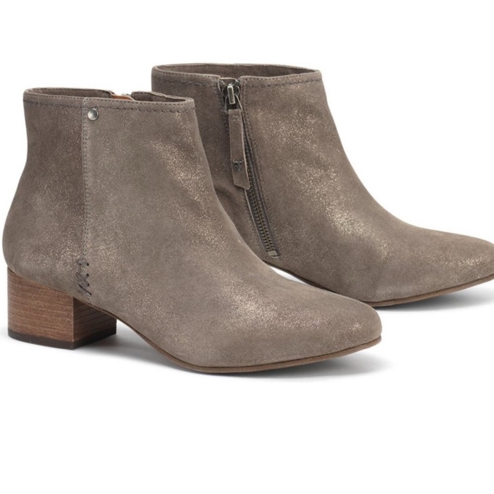 Trask Women’s Metallic Pewter Vivian Suede Ankle Booties Size 8.5 - Picture 12 of 12